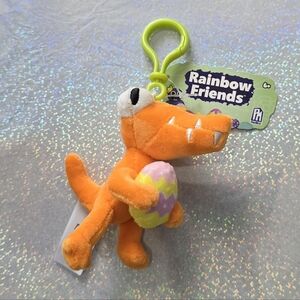 Rainbow Friends Orange Plush Keychain